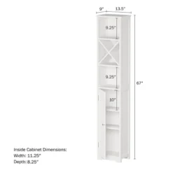 Linen Tower Tall Storage Cabinet White - Hastings Home