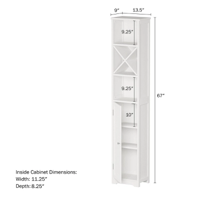 Linen Tower Tall Storage Cabinet White - Hastings Home 1 Linen Tower Tall Storage Cabinet White - Hastings Home