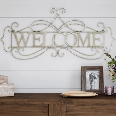 Metal Cutout- Welcome Decorative Wall Sign-3D Word Art Home Accent Decor-Perfect For Modern Rustic Or Vintage Farmhouse Style By Hastings Home 1 Metal Cutout- Welcome Decorative Wall Sign-3D Word Art Home Accent Decor-Perfect For Modern Rustic Or Vintage Farmhouse Style By Hastings Home