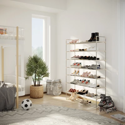 Hastings Home 8-Tier Shoe Storage Rack - Room For 48 Pairs Of Shoes, 60.6" X 11.8" X 40.9" 2 Hastings Home 8-Tier Shoe Storage Rack - Room For 48 Pairs Of Shoes, 60.6" X 11.8" X 40.9" - Image 2