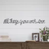 Metal Cutout-All Things Grow With Love Cursive Sign-3D Word Art Home Accent Decor-Perfect For Modern Rustic Or Vintage Style By Hastings Home