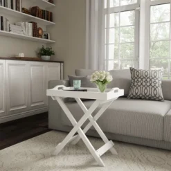 Hastings HomeFolding End Table With Wooden Stand And Removable Top Tray, White 9 Hastings HomeFolding End Table With Wooden Stand And Removable Top Tray, White -Hastings Home Sales GUEST 7f5e2870 941f 4650 8336 20c5175fc108