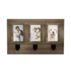 Wall Picture Collage With 3 Hanging Hooks- Wall Mounted Photo Frame Decor With Rustic Wood Look, Holds 4x6 Pictures By Hastings Home