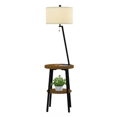 Hastings Home Floor Lamp With Table, Shelves, USB Charging Port And Drum Shade 5 Hastings Home Floor Lamp With Table, Shelves, USB Charging Port And Drum Shade - Image 5