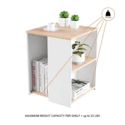 Hastings Home Minimalist Two-Toned Accent Side Table With Open Shelve, Brown/White -Hastings Home Sales GUEST 858df964 9e68 472e bb97 6cc826fc6ee4