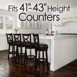 Hastings Home 29-Inch Swivel High Back Bar Stool With 360 Degree Rotating Seat, Black -Hastings Home Sales GUEST 85e72568 f83b 4b03 b554 c5d69f726a3e