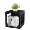 Hastings Home End Table, Stackable Modular Cube With Open Sides, Black