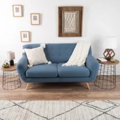 Hastings Home Wire And Wood Nesting End Tables With Storage, Brown, Set Of 2 -Hastings Home Sales GUEST 88c9aa59 e66b 4af7 ab49 7523f15ae407