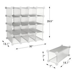Hastings Home 16-Piece Interlocking Customizable Storage Cubby System β White