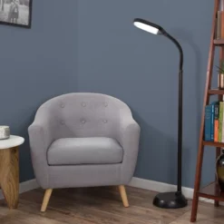 Hastings Home Daylight LED Floor Lamp – 17W, Black