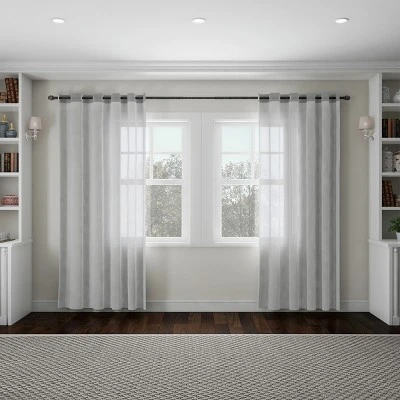 Hastings Home Curtain Rod, Black With Cone Finials 3 Hastings Home Curtain Rod, Black With Cone Finials - Image 3