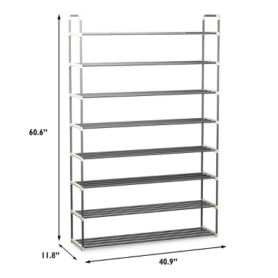 Hastings Home 8-Tier Shoe Storage Rack - Room For 48 Pairs Of Shoes, 60.6" X 11.8" X 40.9" 4 Hastings Home 8-Tier Shoe Storage Rack - Room For 48 Pairs Of Shoes, 60.6" X 11.8" X 40.9" - Image 4