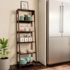 Hastings Home 5-Tier Freestanding Bookcase - Brown -Hastings Home Sales GUEST a4776e87 6b28 4082 bcf6 8517072bb30b