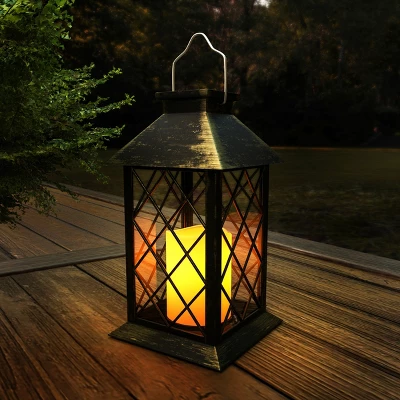 Hastings Home Solar Powered LED Lantern - Antique Bronze 1 Hastings Home Solar Powered LED Lantern - Antique Bronze