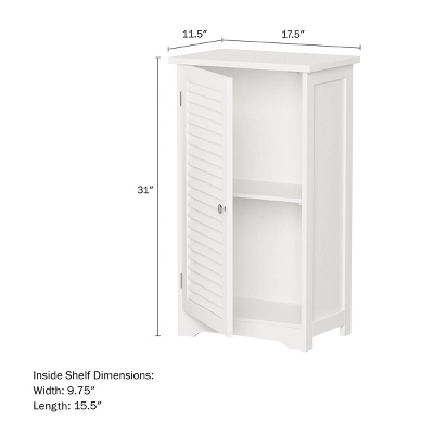 Hastings Home Freestanding Bathroom Linen Cabinet With Shutter Door – 17.5" X 31", White 1 Hastings Home Freestanding Bathroom Linen Cabinet With Shutter Door – 17.5" X 31", White