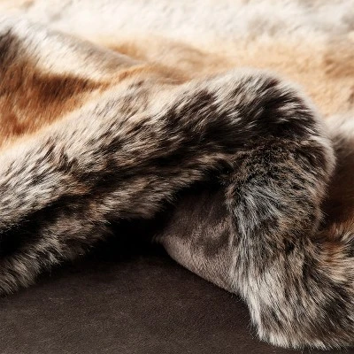 Hastings Home Premium Faux Marten Sable And Mink Fur Throw With Gift Box 60" X 70" - Amber/Pecan 1 Hastings Home Premium Faux Marten Sable And Mink Fur Throw With Gift Box 60" X 70" - Amber/Pecan