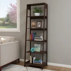 Hastings Home 5-Tier Freestanding Bookcase - Brown -Hastings Home Sales GUEST b013ad10 03d8 4524 8801 439790165f8f