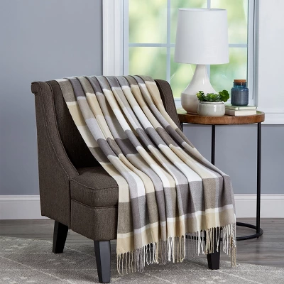 Hastings Home Oversized Soft Fluffy Throw Blanket - Plaid 1 Hastings Home Oversized Soft Fluffy Throw Blanket - Plaid