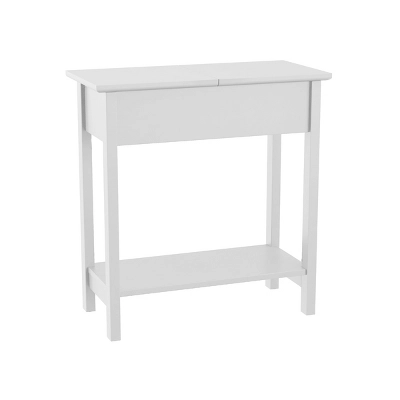Hastings Home Narrow Flip Top End Table – White 7 Hastings Home Narrow Flip Top End Table – White - Image 7