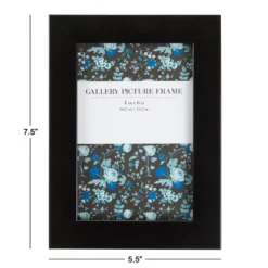 Hastings Home Set Of 6 Picture Frames With Stand And Hanging Hooks - 4" X 6", Black