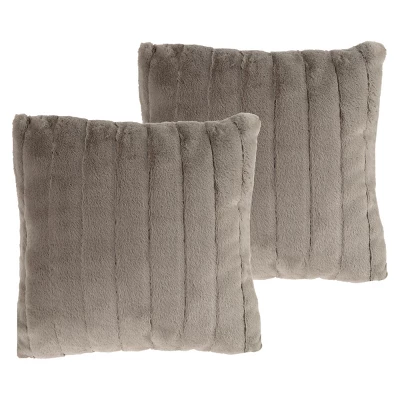 17” Plush Pillows – Set Of 2 Gray Channel Striped Square Accent Pillow Inserts And Covers – For Bedroom Or Living Room By Lavish Home 1 17” Plush Pillows – Set Of 2 Gray Channel Striped Square Accent Pillow Inserts And Covers – For Bedroom Or Living Room By Lavish Home