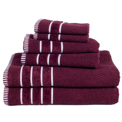 6pc 100% Combed Cotton Bath Towel Set - Hastings Home 4 6pc 100% Combed Cotton Bath Towel Set - Hastings Home - Image 4
