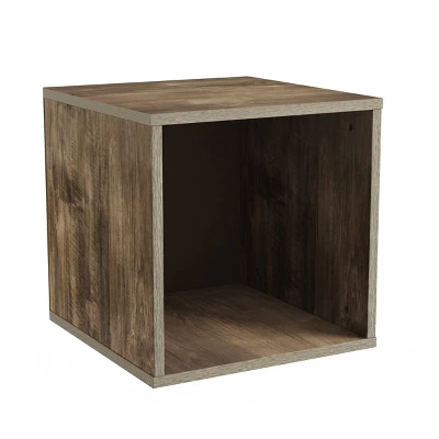 End Table - Stackable Contemporary Minimalist Modular Cube Accent Table Or Shadowbox For Bedroom, Living Room Or Office By Hastings Home (Gray) 7 End Table - Stackable Contemporary Minimalist Modular Cube Accent Table Or Shadowbox For Bedroom, Living Room Or Office By Hastings Home (Gray) - Image 7