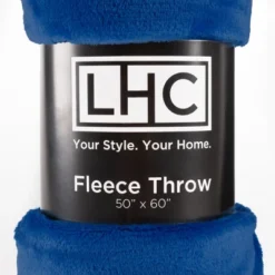 Fleece Throw Blanket-Set Of 2-Navy Blue & Sand Plush 60"x50" Blankets- Soft & Cozy For Travel, Outdoor Events &Lounging On The Sofa By Hastings Home -Hastings Home Sales GUEST c2581a04 b5a5 4fff b3b0 088112b3d73b