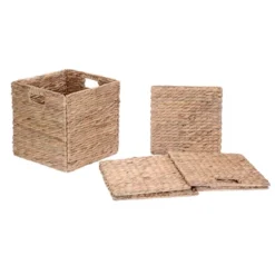 Hastings Home 12-Inch Square Handmade Wicker Storage Bin Foldable Basket Made Of Water Hyacinth | Set Of 2 10 Hastings Home 12-Inch Square Handmade Wicker Storage Bin Foldable Basket Made Of Water Hyacinth | Set Of 2 -Hastings Home Sales GUEST c4469b26 ff34 46ce ba8c 082486bc519e