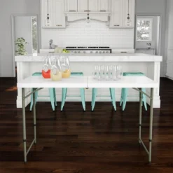 Hastings Home 4-Foot Folding Portable Plastic Utility Tabletop With Adjustable 2-Height Settings -Hastings Home Sales GUEST c50b5df6 c580 40b4 8447 48f1dad3e8f0