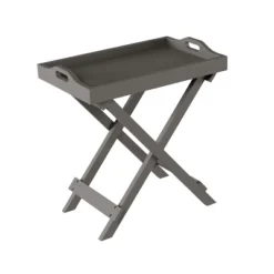 Hastings Home Folding Side Table With Removable Tray Top - Gray -Hastings Home Sales GUEST c51515c9 064e 4c07 bc3b 84b2911bec43