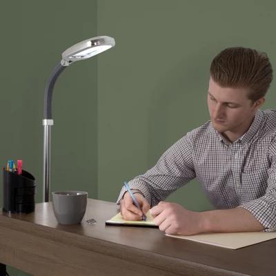 Hastings Home 55" Bendable Gooseneck Natural Daylight Floor Lamp - Chrome 2 Hastings Home 55" Bendable Gooseneck Natural Daylight Floor Lamp - Chrome - Image 2