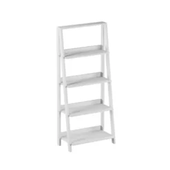 Hastings Home 4-Tier Ladder Bookshelf Freestanding Wooden Bookcase, White -Hastings Home Sales GUEST cb2f77a2 6d98 4505 9808 e211fabfe20a