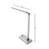 Hastings Home LED Contemporary Reading And Desk Lamp With 2 Adjustable Arms - White