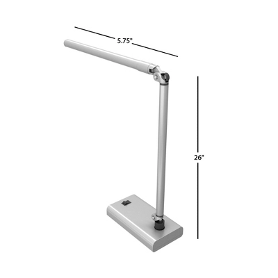 Hastings Home LED Contemporary Reading And Desk Lamp With 2 Adjustable Arms - White