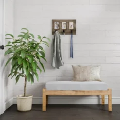 Wall Picture Collage With 3 Hanging Hooks- Wall Mounted Photo Frame Decor With Rustic Wood Look, Holds 4x6 Pictures By Hastings Home -Hastings Home Sales GUEST ce2e4dd0 6c94 493a ae5f 5b6503c8c9df