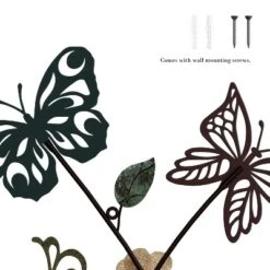 Hastings Home Garden Butterfly Metal Wall Art Decorative 3D Flowers For Modern Farmhouse - Hand-Painted Distressed Finish -Hastings Home Sales GUEST ce3f65d4 992b 4d43 b85a 7e45a253d1a9