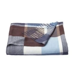 Hastings Home Oversized Vintage-Style Faux Cashmere Throw Blanket - Blue/Brown Plaid -Hastings Home Sales GUEST d14d8fa0 1efc 41e0 9e48 ab845bd74cea
