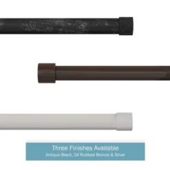 1-Inch Curtain Rod- Decorative End Cap Style Finials And Hardware- For Home Decor In Bedroom And Kitchen, 66-120-Inch By Hastings Home (Silver) -Hastings Home Sales GUEST d3fae155 b4f6 4397 aae2 7c1e1f05e33c