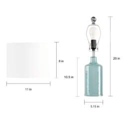 Hastings Home Blue Glass Open Base Table Lamp With LED Bulb And Modern Shade For Coastal, Nautical, And Rustic Cottage Styles -Hastings Home Sales GUEST d4ef429b 097c 4309 9f00 8a9291b71206