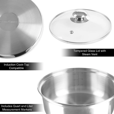 Hastings Home 6-Cup Double Boiler With Vented Glass Lid And Measurements 2 Hastings Home 6-Cup Double Boiler With Vented Glass Lid And Measurements - Image 2