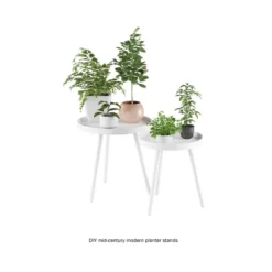 Hastings Home Mid-Century Circular Nesting End Tables With Tray Top - Matte White, Set Of 2 -Hastings Home Sales GUEST d96a9ce6 580e 4d71 abaf 59690cc5109c