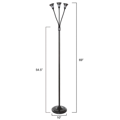 Hastings Home 3 Head LED Floor Lamp With Adjustable Arms, Touch Switch And Dimmer – Black 1 Hastings Home 3 Head LED Floor Lamp With Adjustable Arms, Touch Switch And Dimmer – Black