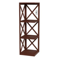 Hastings Home 4-Shelf Criss-Cross Style Corner Bookcase - Brown 5 Hastings Home 4-Shelf Criss-Cross Style Corner Bookcase - Brown -Hastings Home Sales GUEST da1e6fe8 3ce4 4a8a a1b7 e1793e98d3f4