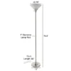 Hastings Home Torchiere Floor Lamp With Marbleized Glass Shade And LED Bulb - Brushed Silver