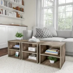 End Table - Stackable Contemporary Minimalist Modular Cube Accent Table Double Shelves For Bedroom, Living Room Or Office By Hastings Home (Gray) 10 End Table - Stackable Contemporary Minimalist Modular Cube Accent Table Double Shelves For Bedroom, Living Room Or Office By Hastings Home (Gray) -Hastings Home Sales GUEST e1d27f04 6299 4e99 9ac5 8707dd4cd8a0