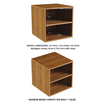 Hastings Home 2-Shelf Cube End Table, Brown 1 Hastings Home 2-Shelf Cube End Table, Brown