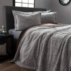 Mink Faux Fur Comforter Set By Hastings Home