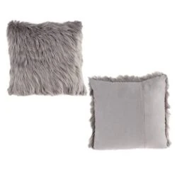 22"x22" Oversize Faux Fur Square Throw Pillow - Hastings Home