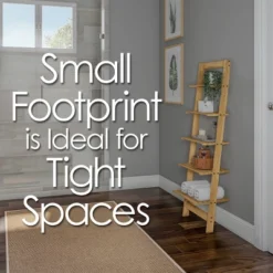 Hastings Home 5-Tier Bookshelf - 50" Tall, Pickled Oak Wood Finish -Hastings Home Sales GUEST e65f0af4 b47d 4590 b8bc 11a5fff7b241